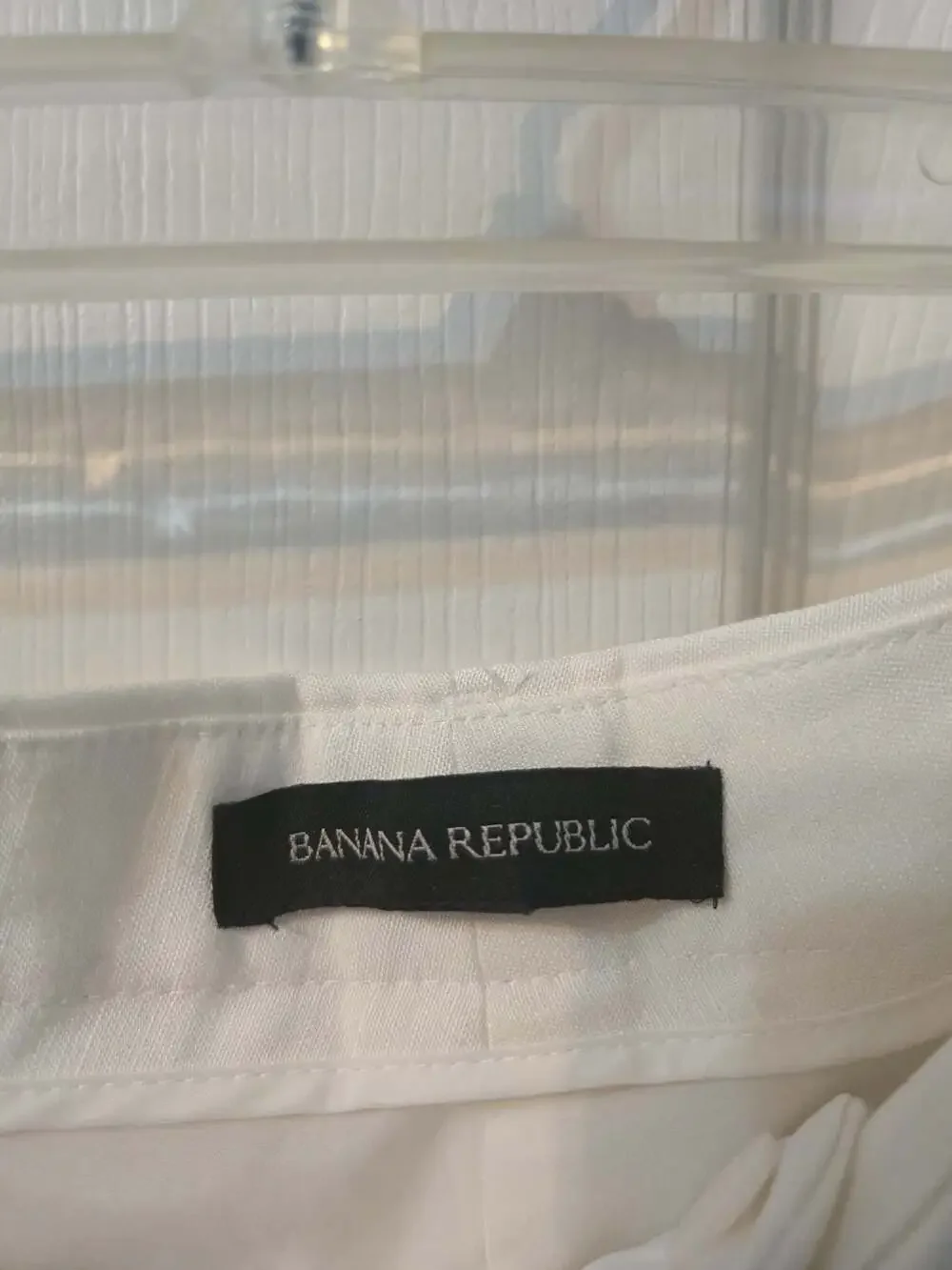 Banana Republic Logan White Linen Blend Dress Pants